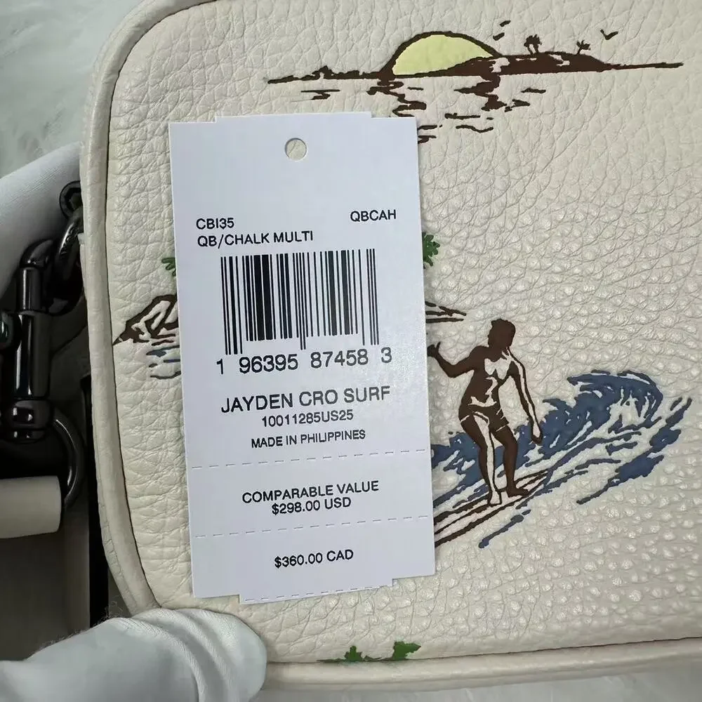 Coach Jayden Crossbody Bag With Surf Print In Leather/Chalk CBI35 NWT